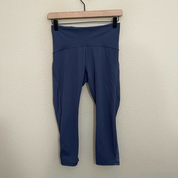 Lululemon Train Times High Rise Mesh Panel 21" Crop Tight Leggings Dazed Blue 6 - Picture 6 of 15